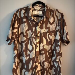 Rogue Territory Abstract Brown and Cream Shirt